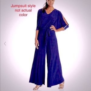 MSK Embellished Cold-Shoulder Jumpsuit Cobalt Blue
